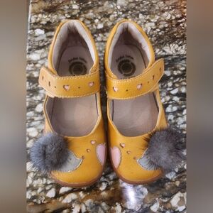 Livie & Luca Yellow Dress Shoes with Heart Accents